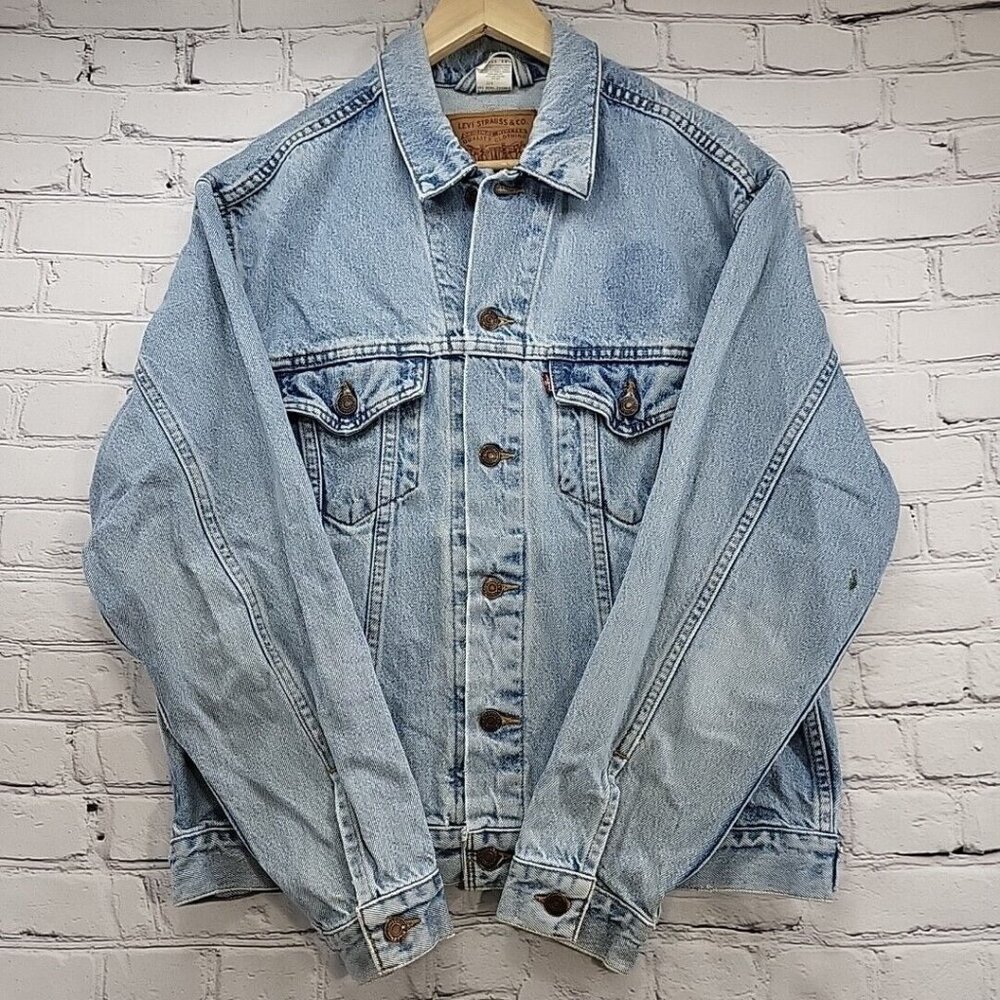 Vintage 90s Levis 70507 Jean Jacket Mens M Denim Classic Fit Trucker Flawed